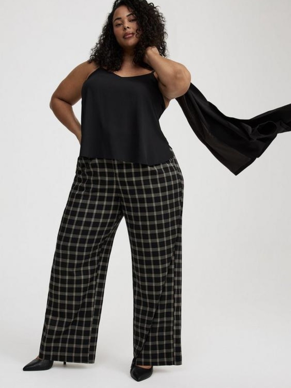 Torrid NWT Black Plaid Wide Leg Pants